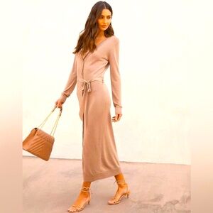 VICI shimmer long button up sweater dress w/belt Re$75 *have matching dress also